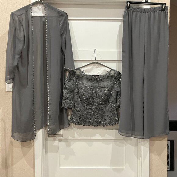 Azazie “Florida” Mother-of-the-Bride/Groom 3-Piece Set / Steel Grey / Size A8 - Picture 8 of 9